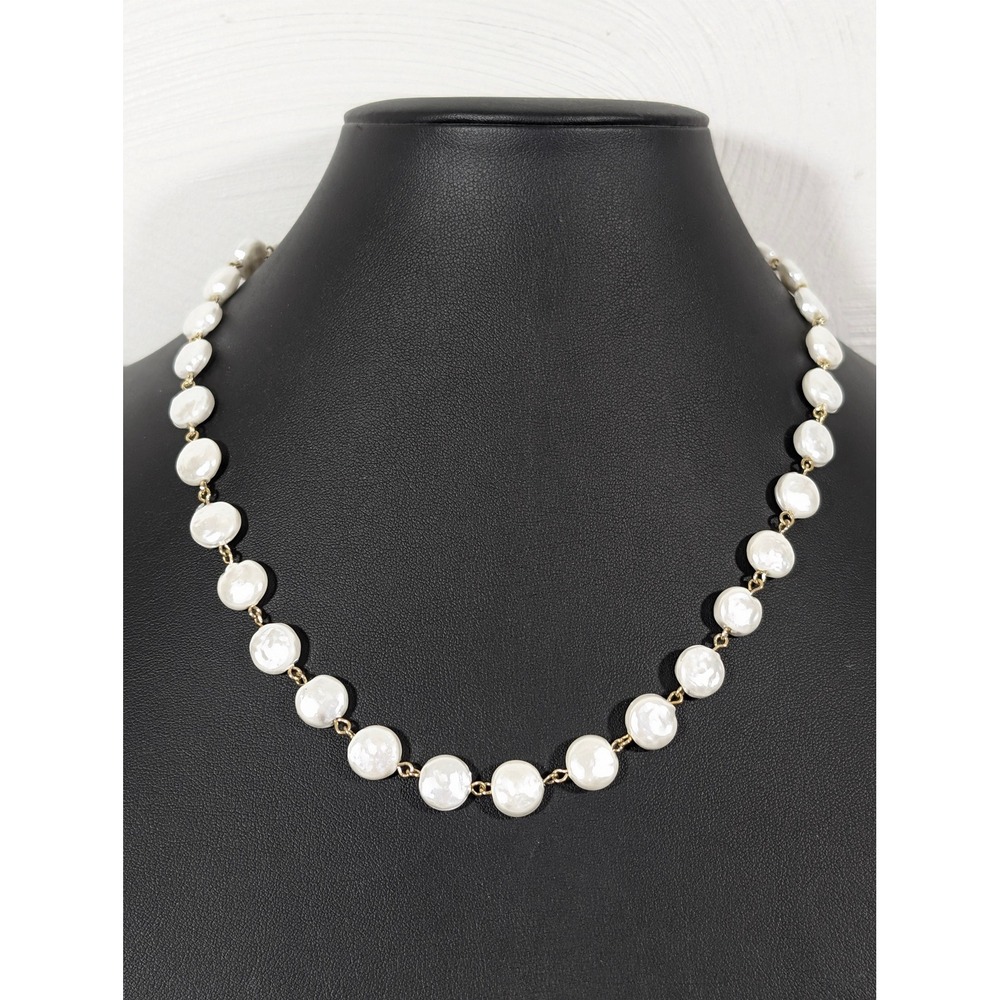 LOFT Faux Pearl Glass Bead Necklace 20 Inch Classic Layering Chain